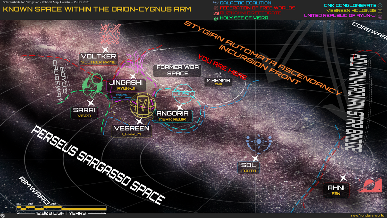 A map of the Orion arm containing all known Galactic Powers